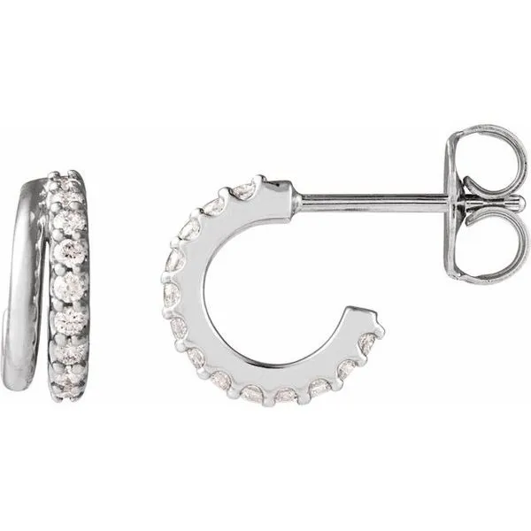 Accented Hoop Earrings Image 2 Hopman Jewelers Elkhart, IN