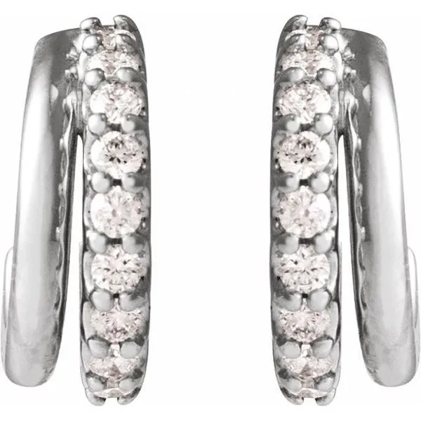 Accented Hoop Earrings Image 3 Hopman Jewelers Elkhart, IN