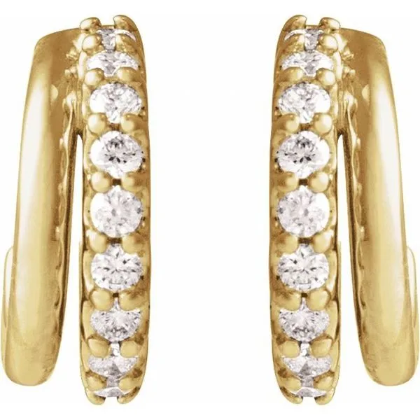 Accented Hoop Earrings Image 3 Rasmussen Jewelers Spanish Fork, UT