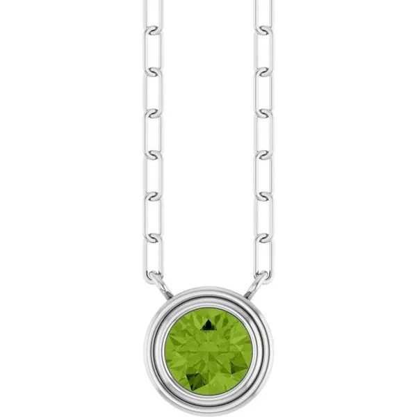 Round Bezel-Set Necklace Diny's Jewelers Middleton, WI