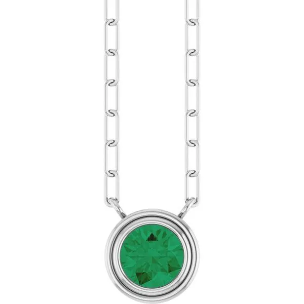 Round Bezel-Set Necklace Diny's Jewelers Middleton, WI
