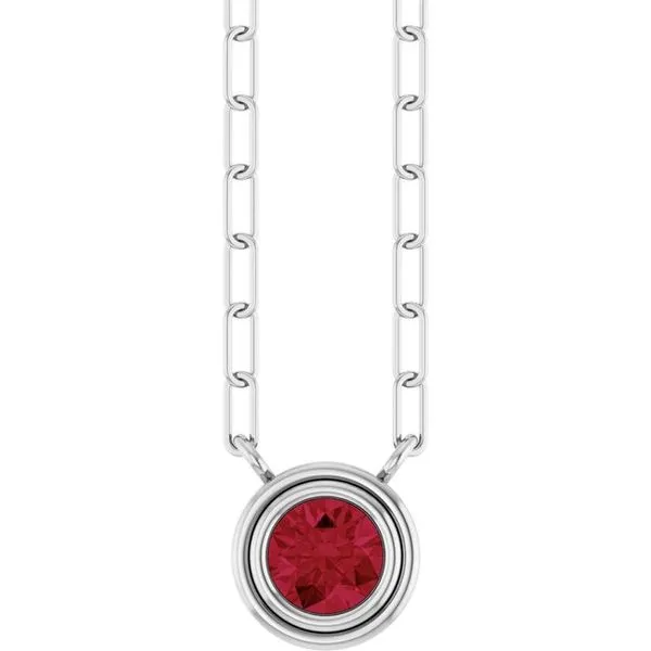 Round Bezel-Set Necklace Ellsworth Jewelers Ellsworth, ME