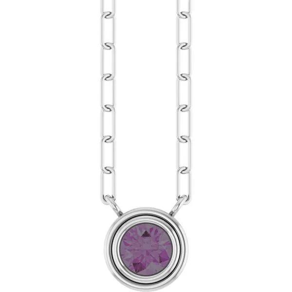 Round Bezel-Set Necklace Diny's Jewelers Middleton, WI