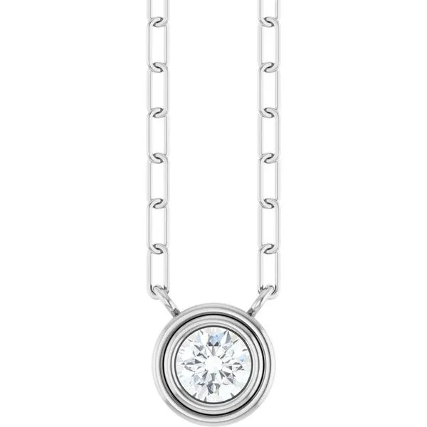 Round Bezel-Set Necklace Diny's Jewelers Middleton, WI