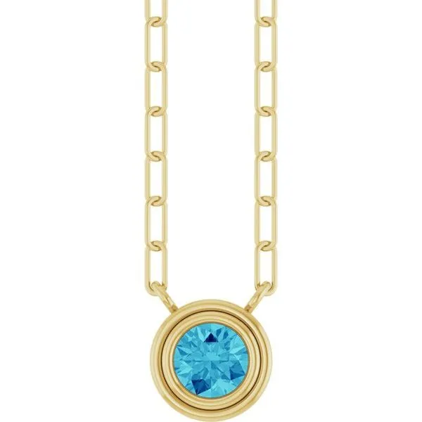 Round Bezel-Set Necklace Diny's Jewelers Middleton, WI