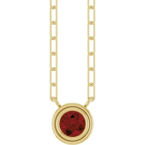 Round Bezel-Set Necklace Diny's Jewelers Middleton, WI