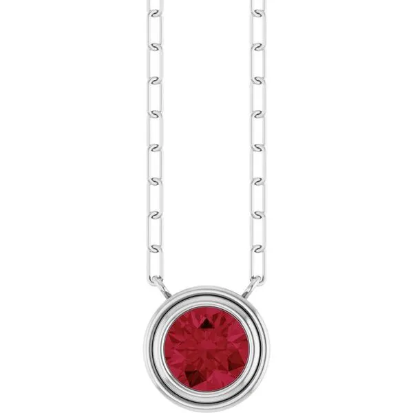 Round Bezel-Set Necklace Gysbers Jewelry Waupun, WI