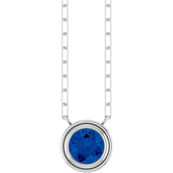 Round Bezel-Set Necklace Diny's Jewelers Middleton, WI
