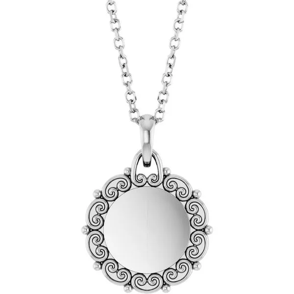 Engravable Scroll Necklace James & Williams Jewelers Berwyn, IL