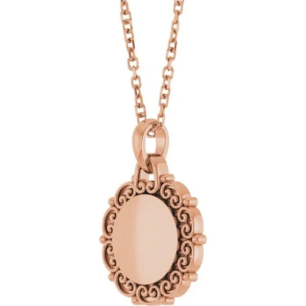 Engravable Scroll Necklace Image 2 Hopman Jewelers Elkhart, IN