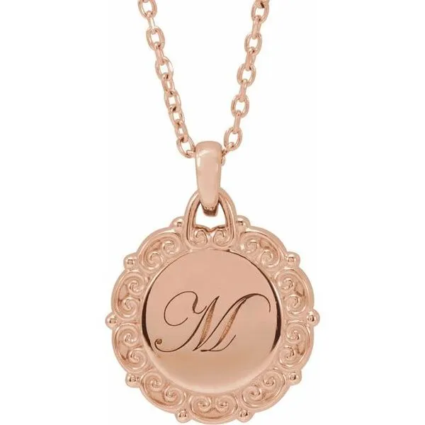 Engravable Scroll Necklace Image 4 Hart's Jewelers Grants Pass, OR