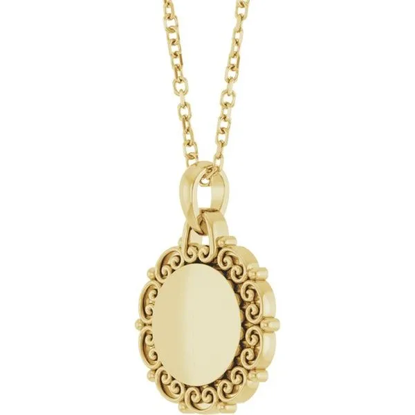 Engravable Scroll Necklace Image 2 Trenton Jewelers Ltd. Trenton, MI