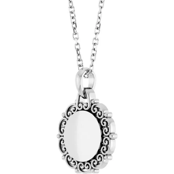 Engravable Scroll Necklace Image 2 Valentine's Fine Jewelry Dallas, PA