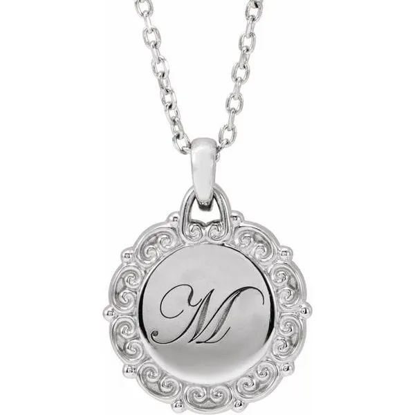 Engravable Scroll Necklace Image 4 Valentine's Fine Jewelry Dallas, PA
