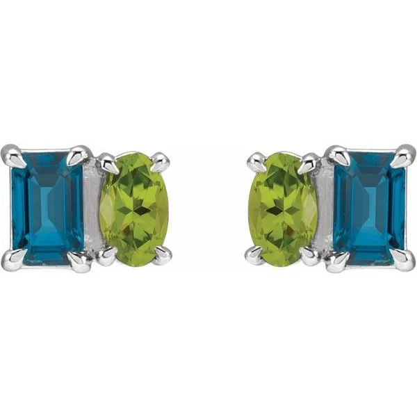 Two-Stone Stud Earrings Image 2 Milan's Jewelry Inc Sarasota, FL