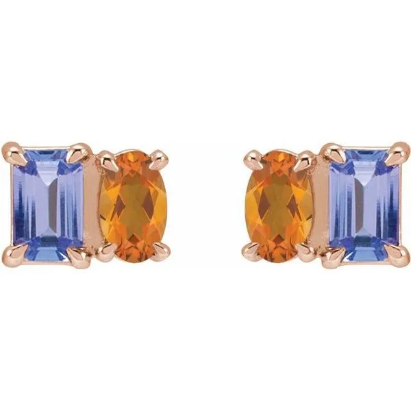 Two-Stone Stud Earrings Image 2 Hopman Jewelers Elkhart, IN