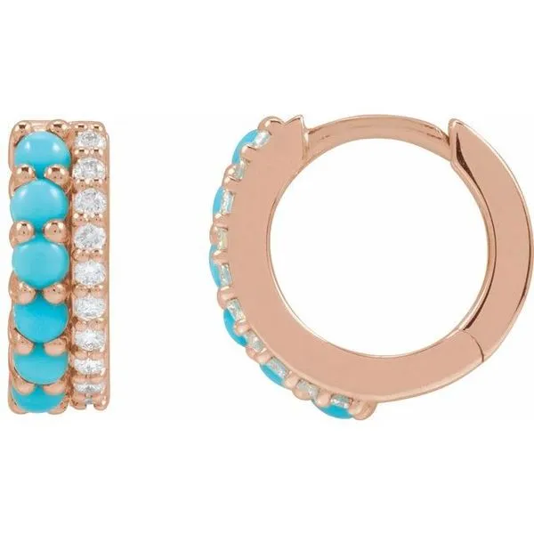 Accented Cabochon Hoop Earrings Image 2 James & Williams Jewelers Berwyn, IL