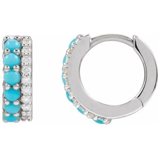 Accented Cabochon Hoop Earrings Image 2 J. Morgan Ltd., Inc. Grand Haven, MI