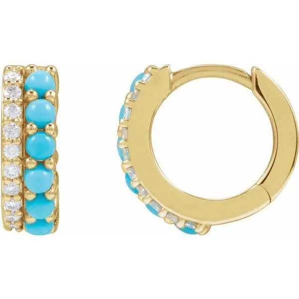 Accented Cabochon Hoop Earrings Image 2 James & Williams Jewelers Berwyn, IL