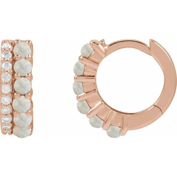 Accented Cabochon Hoop Earrings Austin's Fine Diamonds & Jewelry Lyndhurst, NJ