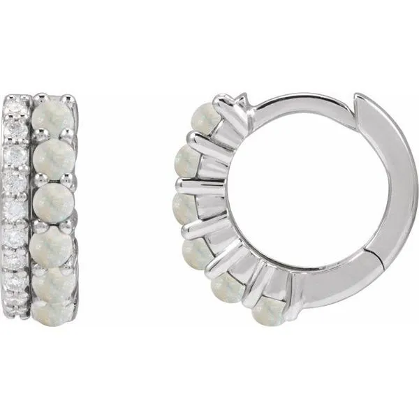 Accented Cabochon Hoop Earrings James & Williams Jewelers Berwyn, IL