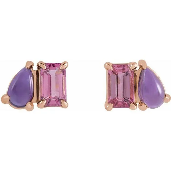 Two-Stone Stud Earring Image 2 Designer Jewelers Westborough, MA