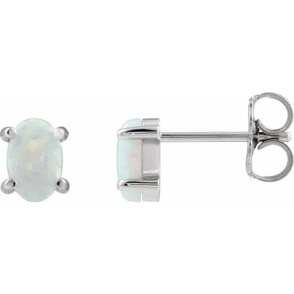 Oval 4-Prong Cabochon Earrings Hopman Jewelers Elkhart, IN