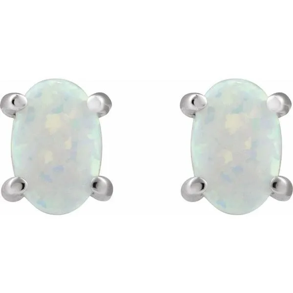 Oval 4-Prong Cabochon Earrings Image 2 Comstock Jewelers Edmonds, WA