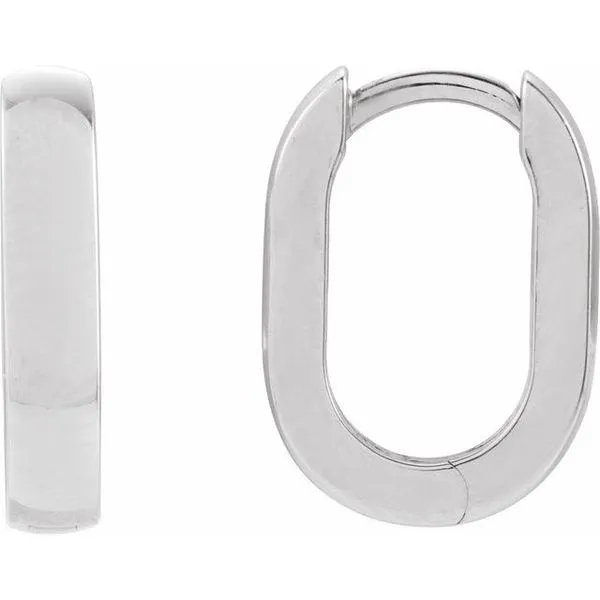 Elongated Oval Hoop Earring Linwood Custom Jewelers Linwood, NJ