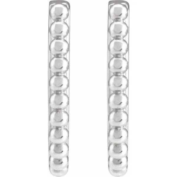 Beaded Hoop Earrings Image 2 James & Williams Jewelers Berwyn, IL