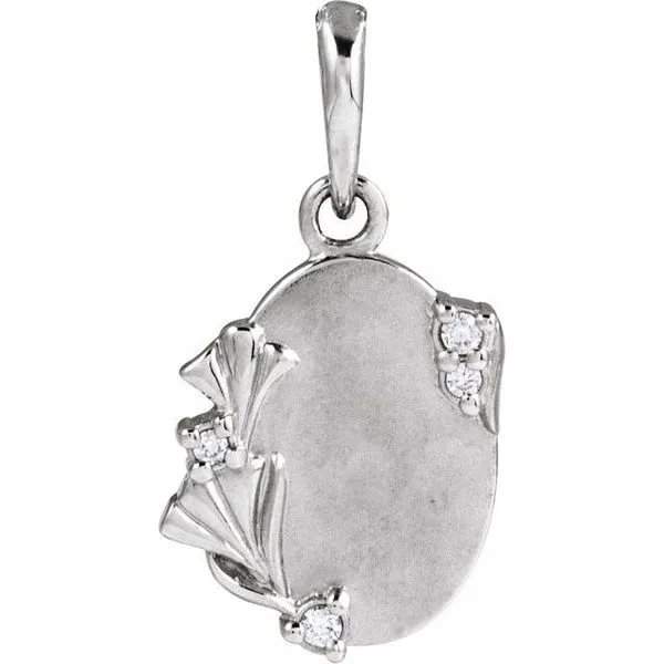 Accented Engravable Floral Pendant Rasmussen Jewelers Spanish Fork, UT