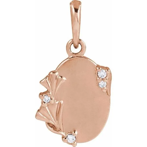 Accented Engravable Floral Pendant Shipley's Fine Jewelry Hampstead, MD