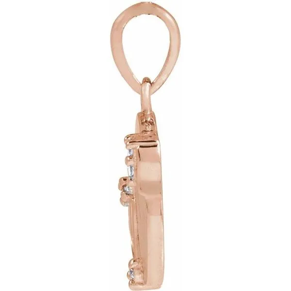 Accented Engravable Floral Pendant Image 2 Shipley's Fine Jewelry Hampstead, MD