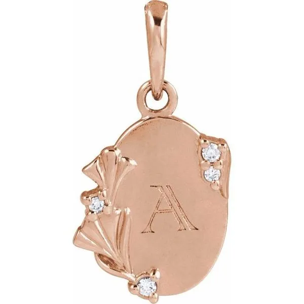Accented Engravable Floral Pendant Image 3 Quantum Qarat  Phoenix, AZ