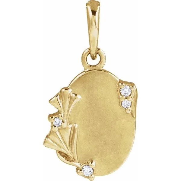 Accented Engravable Floral Pendant James Wolf Jewelers Mason, OH