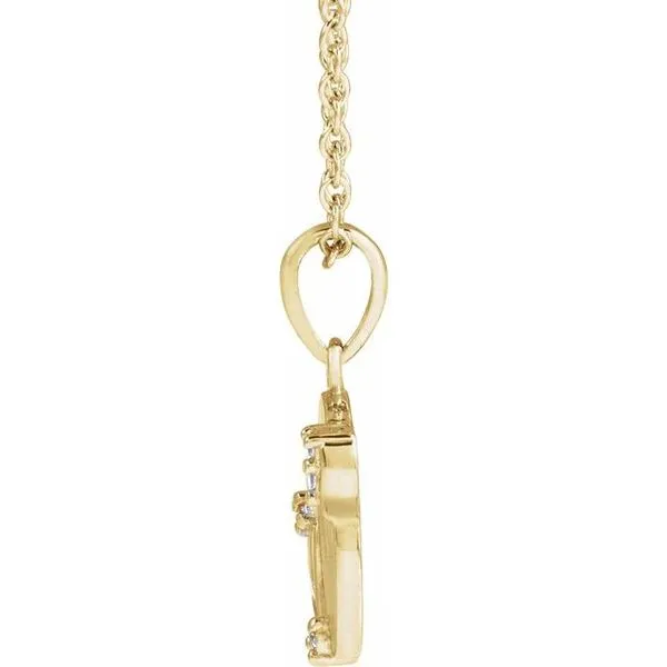 Accented Engravable Floral Necklace Image 2 L & L jewelers Scarborough, ME