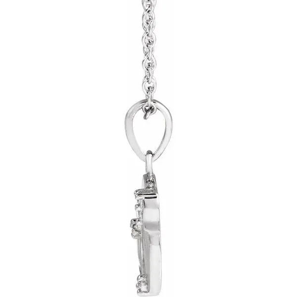 Accented Engravable Floral Necklace Image 2 James & Williams Jewelers Berwyn, IL