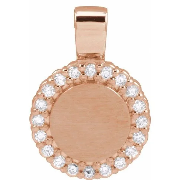 Engravable Accented Pendant L & L jewelers Scarborough, ME