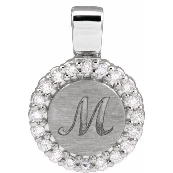 Engravable Accented Pendant Image 3 Hopman Jewelers Elkhart, IN