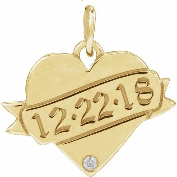 Engravable Accented Heart Pendant Jewelry Design Studio Jensen Beach, FL
