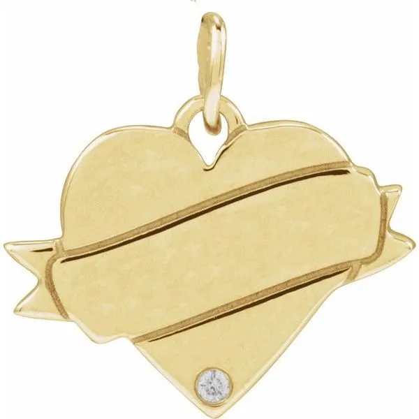Engravable Accented Heart Pendant Image 3 Northwood Jewelers Northwood, OH