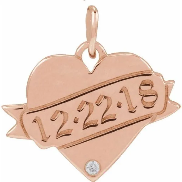 Engravable Accented Heart Pendant Image 3 Studio D Jewelers Woodstock, IL