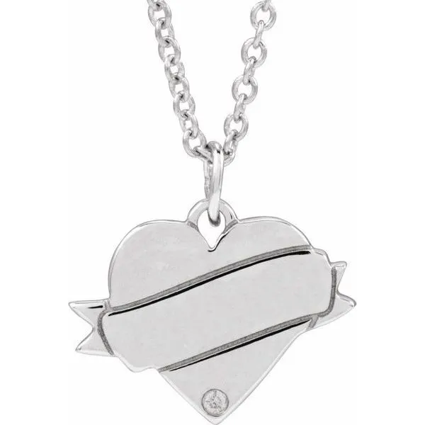 Engravable Accented Heart Necklace James & Williams Jewelers Berwyn, IL
