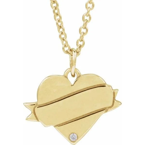 Engravable Accented Heart Necklace Hopman Jewelers Elkhart, IN