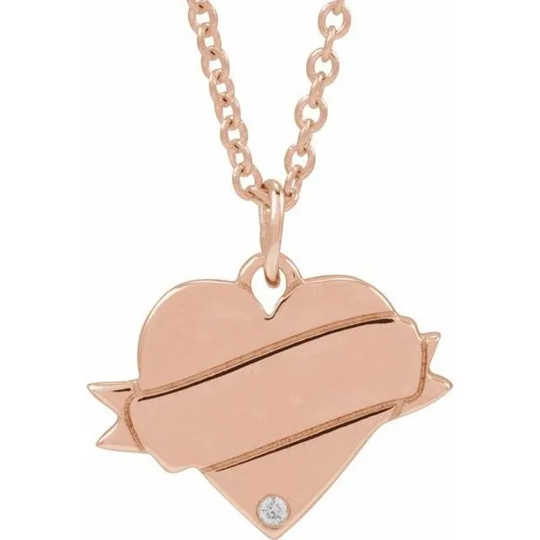 Engravable Accented Heart Necklace James Wolf Jewelers Mason, OH