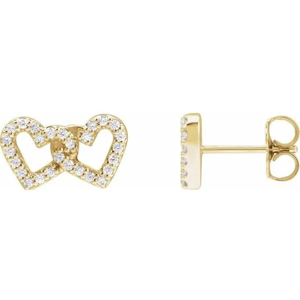 Interlocking Heart Stud Earrings Allain's Jewelry New Iberia, LA