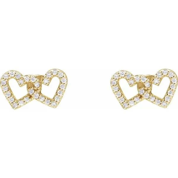 Interlocking Heart Stud Earrings Image 2 James & Williams Jewelers Berwyn, IL