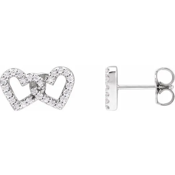 Interlocking Heart Stud Earrings Gaines Jewelry FLINT, MI