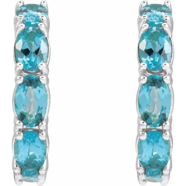 Accented Hoop Earrings Image 2 Mendham Jewelers Mendham, NJ