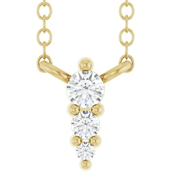 Accented Graduated Bar Necklace Leslie E. Sandler Fine Jewelry and Gemstones rockville , MD